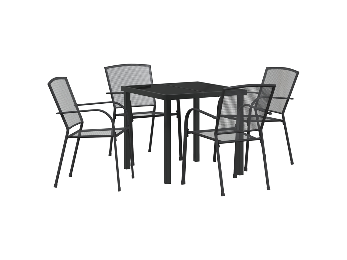 Conjunto 5 De Jantar De Jardim Vidaxl Antracite Aço
