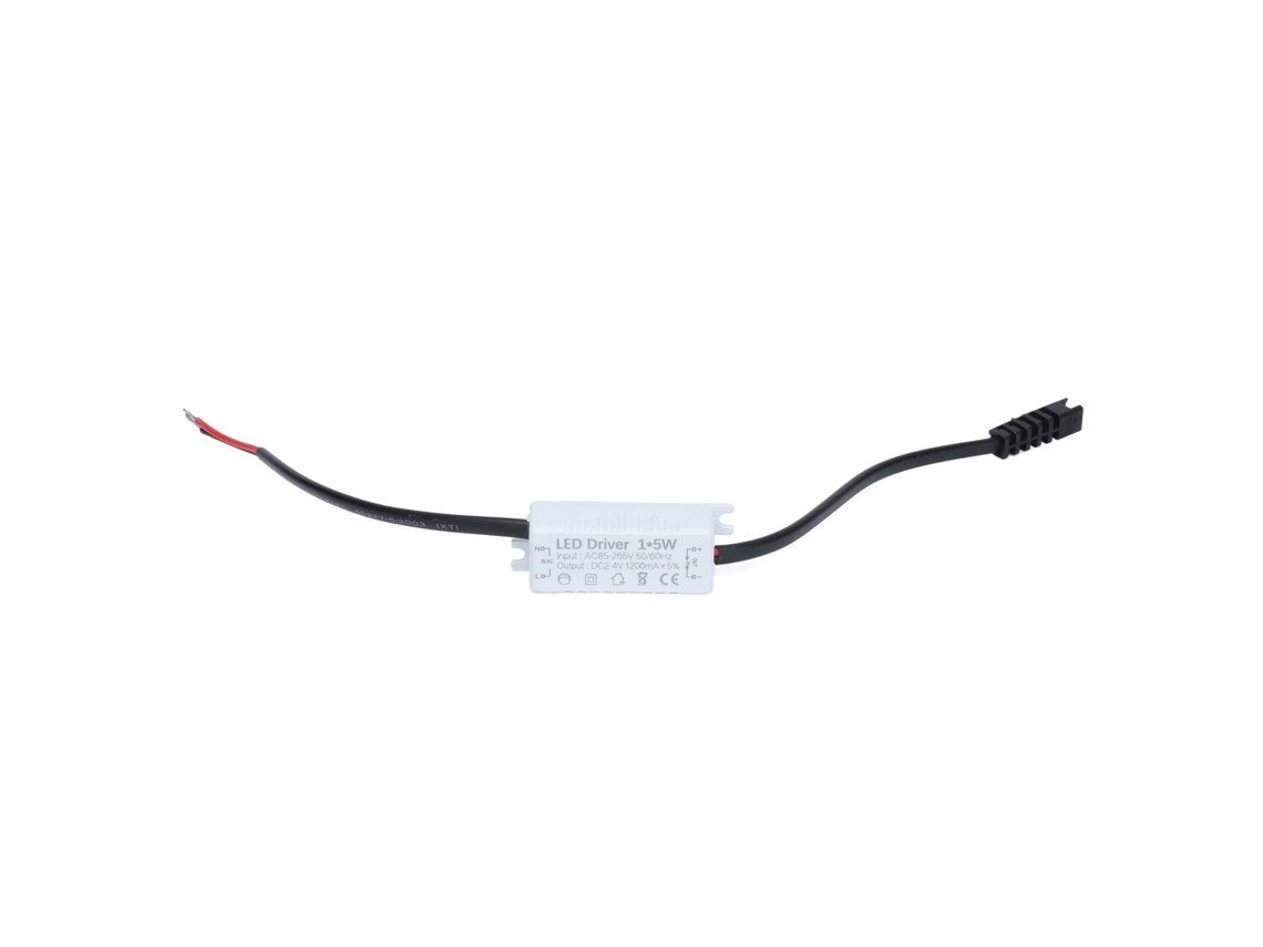 Driver LED 1x5w 1200mA para 85 265v AC a 2 4v DC luzes externas | S/MARCA