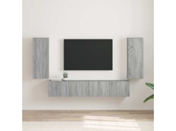 Vidaxl Armário De Tv De Parede 2 Pcs Cinza Sonoma 30 X 31 X 80 Cm