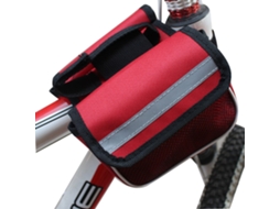 Bolsa De Armazenamento Para Quadro Superior De Bicicleta Com Dois Bolsos Tubo Frontal Vermelha