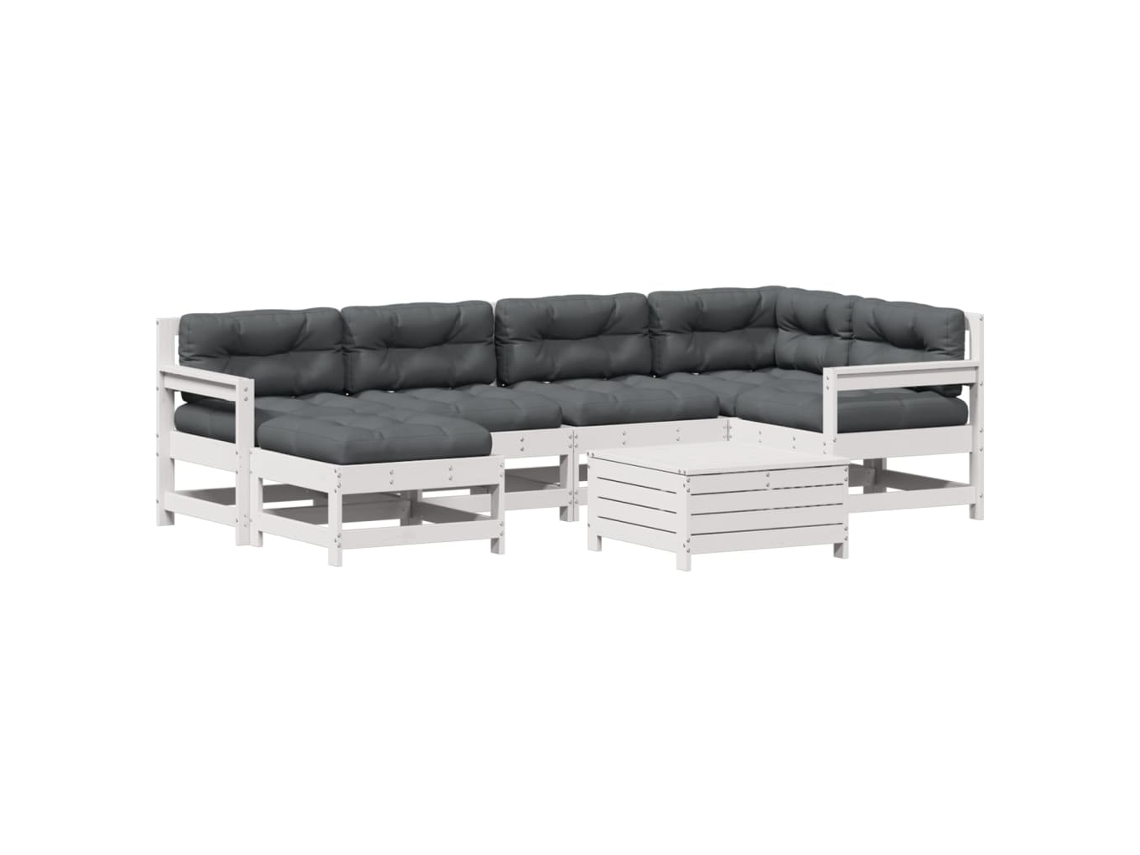 Garden Lounge Set, Garden Lounge Sets Vidaxl Branco Madeira De Pinho (n/a)