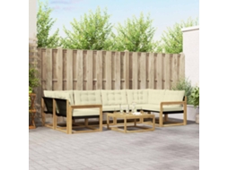 Vidaxl Conjunto De Sofás Para Exterior 7 Unid. Branco E Creme