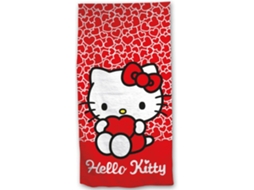 Toalha De Microfibra Hello Kitty Com Corações, 140 X 70 Cm 86852