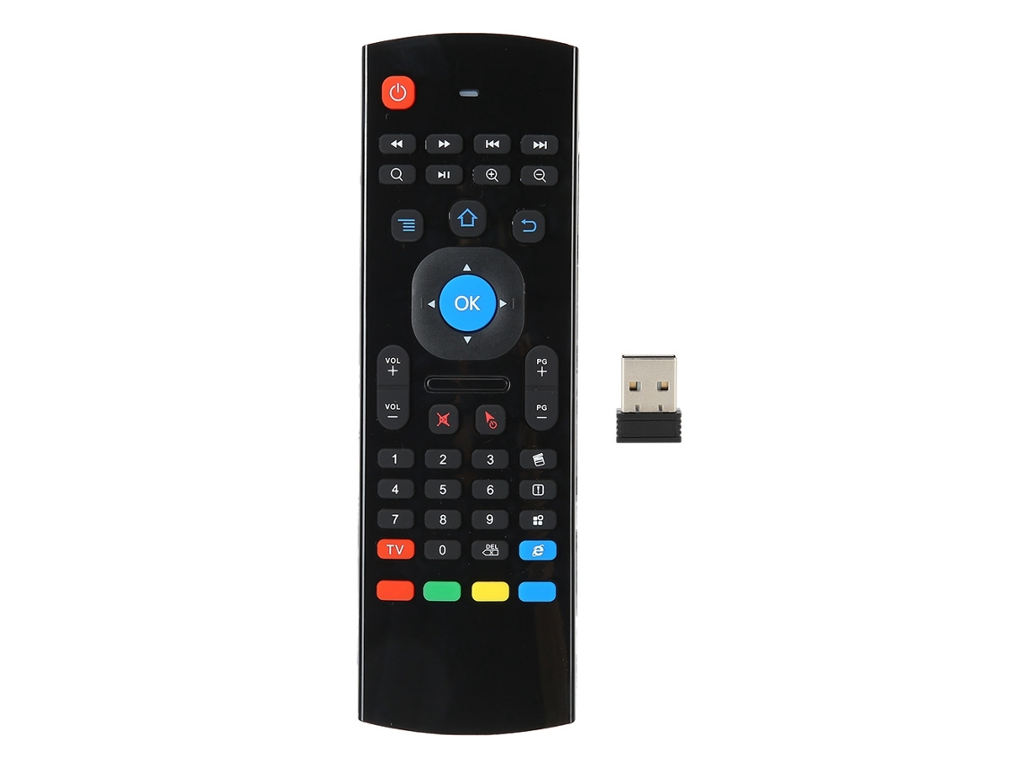 Controle Remoto Sem Fio Mali com Mouse e Teclado 2.4g Sensor de Movimento Preto para Computador