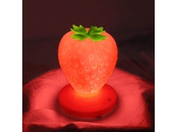 Luz Noturna Morango De Silicone Com 3 Modos E Carregamento Usb Brinde Ideal Para Bebê E Quarto