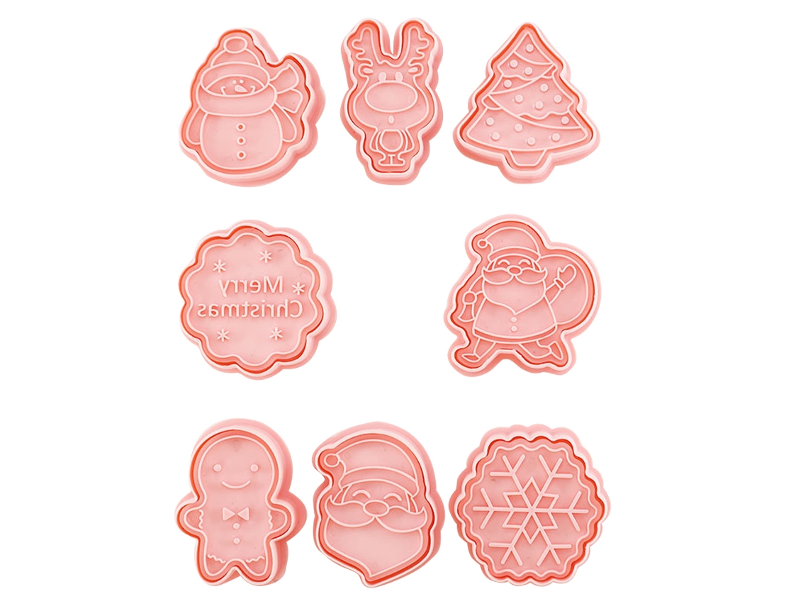 Laxiscreed Kit De 8 Cortadores De Galletas Natal 3d E Moldes Para Decoração De Biscoitos