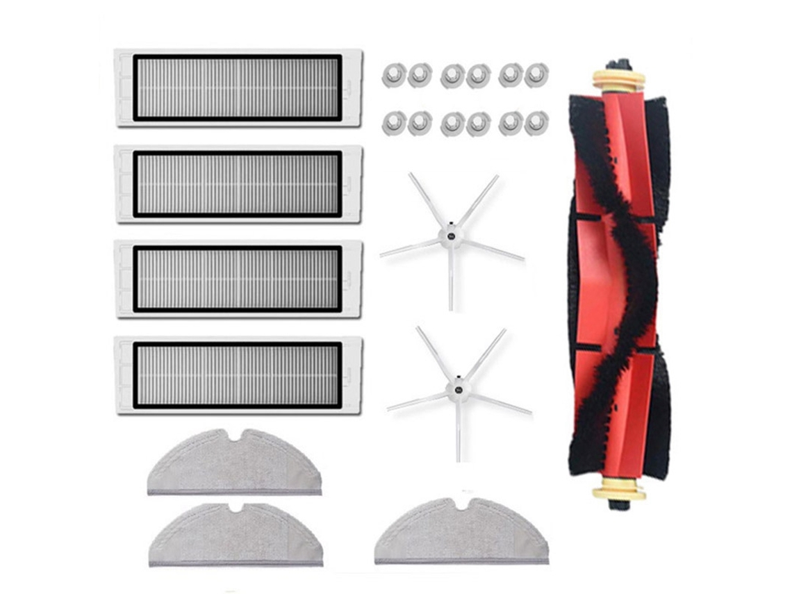 22 peças para xiaomi roborock s5 max s6 acessórios peças de aspirador de pó lavável filtro hepa rolo escova lateral esfregão