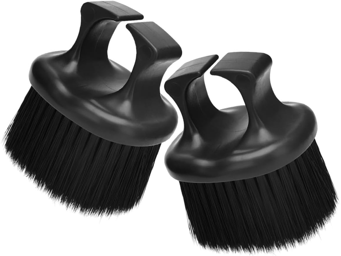 Escova De Cabelo Masculina Vicasky Com 2 Unidades, Cerdas De Nylon Macias Pretas E Cabo Pp, Fácil De Segurar, Design
