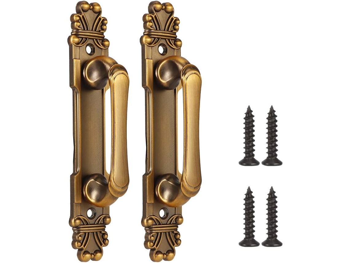 Conjunto De 2 Puxadores Porta Estilo Europeu Antigo Em Liga Zinco Puxador, Acessório Para Armários E Guarda Roupas