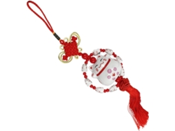 Pingente Cerâmica Vermelha Pendurar Carro Cordão Decoração Retrovisor Amuleto Presente Original Gato GOKOCO