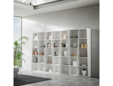 Escritório de sala de estar de estante de parede de design branco moderno Trek 7