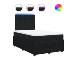 Cama Boxspring com Colchão 120x190 Cm Veludo Preto MAISON EXCLUSIVE