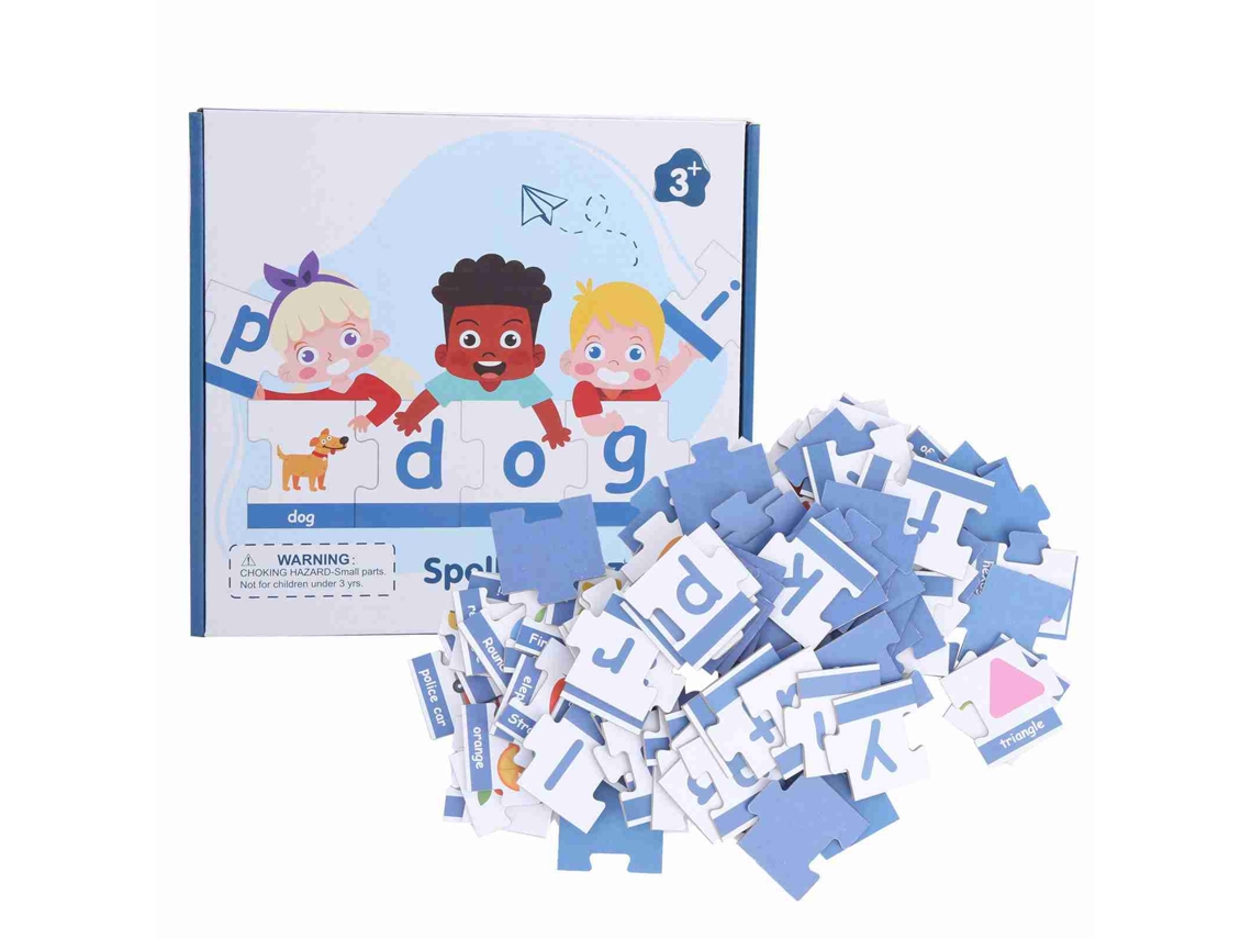 Ats set de Quebra cabeças de Ortografia com Cartões Cognitivos de Animais e Frutas Jogo Educatsivo para Crianças