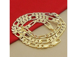 2026 cadena de Oro 24k Color Amarillo Figaro 8mm 60cm para Hombre Joyería de Lujo 55cm
