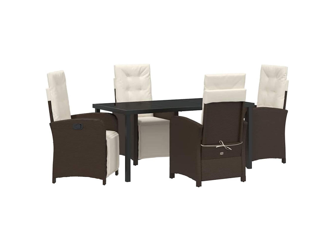 Maison Exclusive - Conjunto De Jantar Para Jardim 5 Pcs Castanho Vime Pe