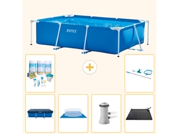 Intex Piscina Com Estrutura Retangular - 300x200x75 Cm - 7-peças Scb97