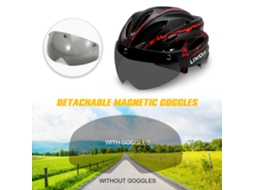 Casco De Bicicleta Ligero Con Gafas Magnéticas Desmontables 18 Aberturas Para Montaña Y Carretera