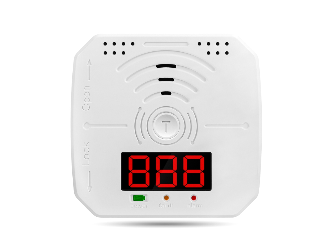 Detector de Monóxido de Carbono com Sensor Eletroquímico Display Digital e Alarme Sonoro e Visual