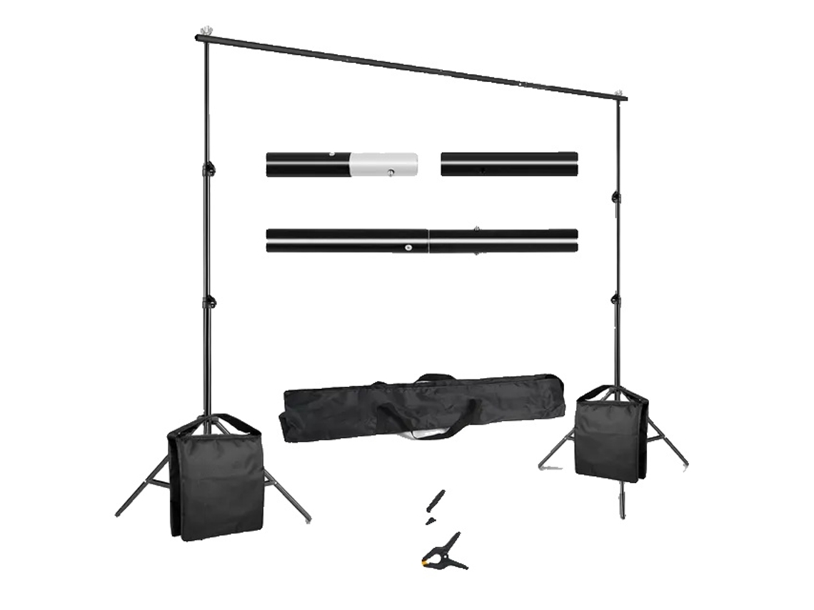 Suporte De Fundo Para Foto E Vídeo, Barra Transversal Ajustável, Construção Em Alumínio Durável,2x3m,adicionar Novo Sandbag Oem
