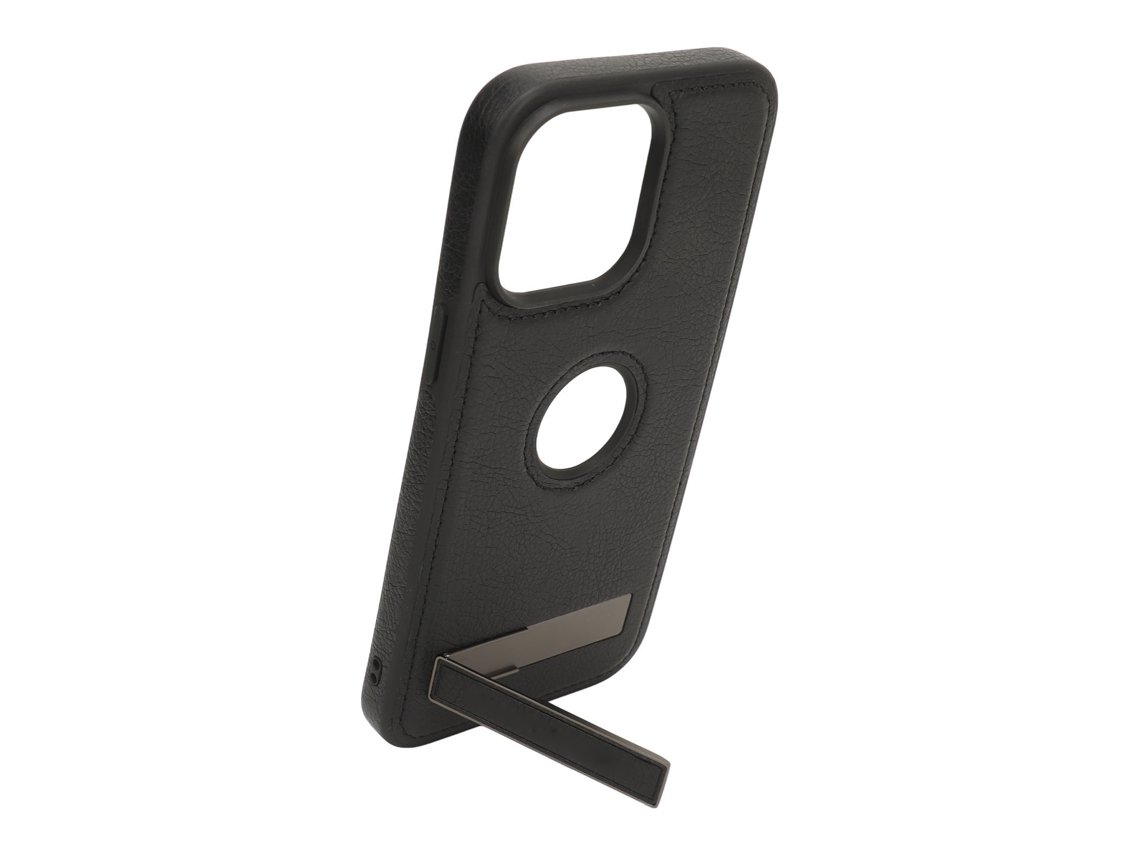 Capa LAXISCREED Iphone 14 Pro Couro Preta Stand