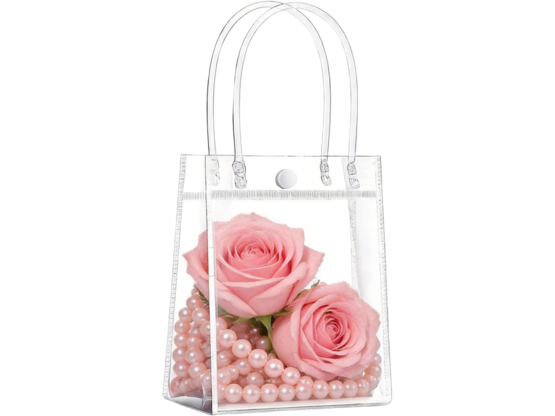 Sacolas De Lembrancinhas Transparentes Reutilizáveis Com Partículas.