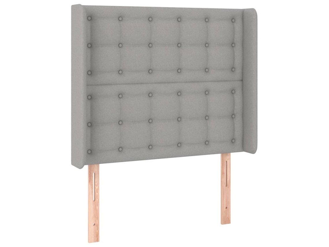 Cabeceira de Cama com Abas Tecido Cinzento Claro MAISON EXCLUSIVE (83x16x118 cm)