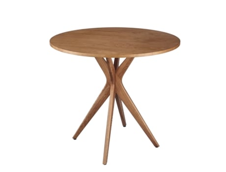 Mesa De Jantar Redonda, 80x80x73, Ragaba, Jubi, Folheado De Freixo, Carvalho Manchado, Para 3 4 Pessoas