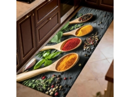 Tapete De Cozinha 50x80 Cm Com Formato De Colher De Madeira, Tapete Para Temperos, Preto, Antiderrapante, Para