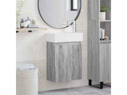 Vidaxl Conjunto De Móveis De Banheiro Com Torneira Sonoma Cinzento
