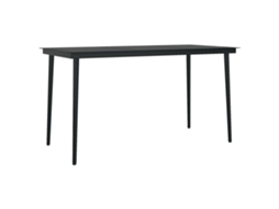 Garden Dining Table, Garden Dining Tables Vidaxl Preto Aço (140 X 70 X 74 Cm)