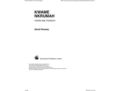 Livro Kwame Nkrumah. Vision and Tragedy de David Rooney ( Inglês )