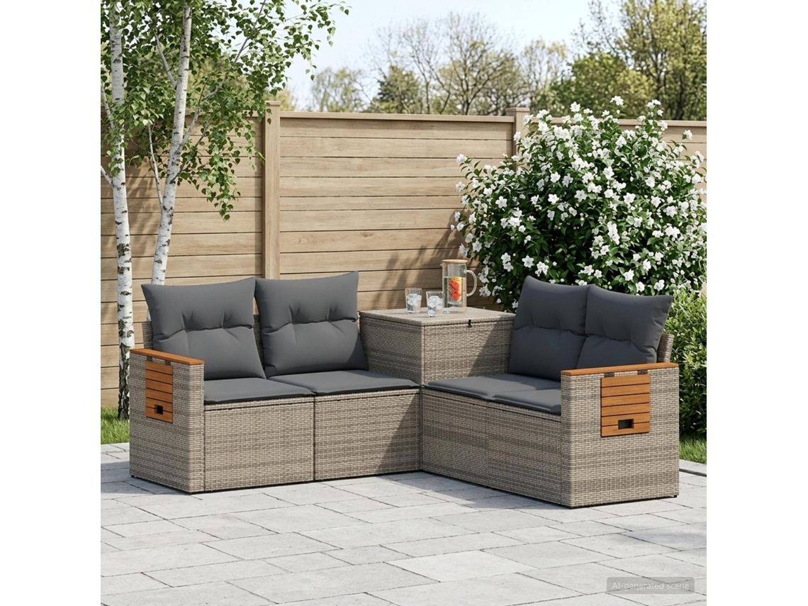 Vidaxl Conjunto De Sofás 5 Unid. Cinza E Cinza Escuro