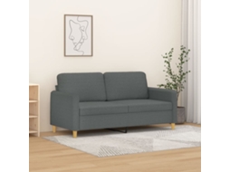 Vidaxl Sofá De 2 Lugares Em Tecido 140 Cm Cinzento-escuro