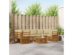 Vidaxl Conjunto De Sofás Para Exterior 8 Unid. Natural E Bege