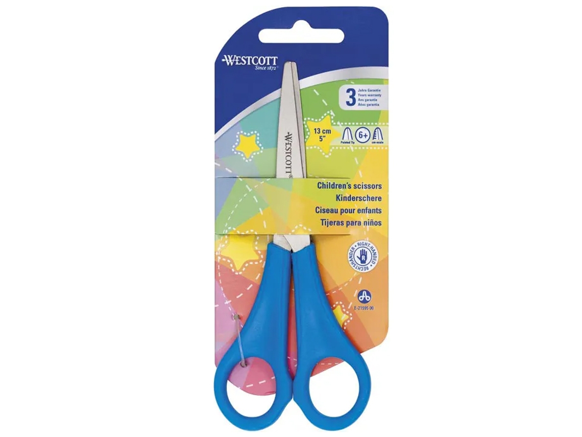 Tesoura Infantil WESTCOTT Pontiaguda 130 Mm Azul