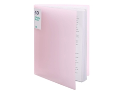 Pastas Para Display Com 40 Bolsos, Capas Transparentes, Organizador De Partituras, Desenhos, Para Escola, Escritório, Negócios, Rosa