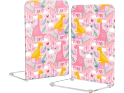 Suporte Para Livros De Computador Em Acrílico Com Dinossauro Rosa Fofo, Organizador De Arquivos Escritório Transparente
