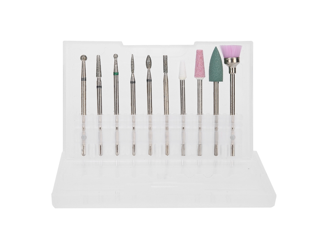 10pcs Kit De Brocas De Lixamento Para Unhas Com Remoção De Pele Morta E Polimento Em Aço Tungstênio