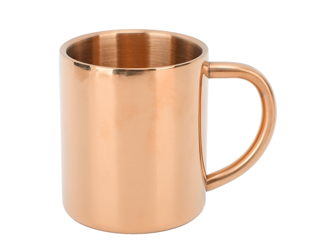 Xícara De Café Aço Inoxidável 304 220ml Rosa Gold