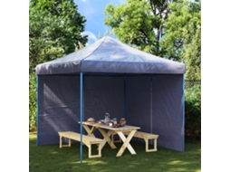 Vidaxl Parede Lateral Com Fecho P/ Tenda De Festas 2 Pcs Pe Azul
