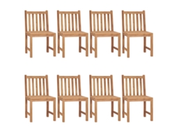 Conjunto de 8 Cadeiras de Jardim com Almofadões Madeira de Teca Maciço MAISON EXCLUSIVE