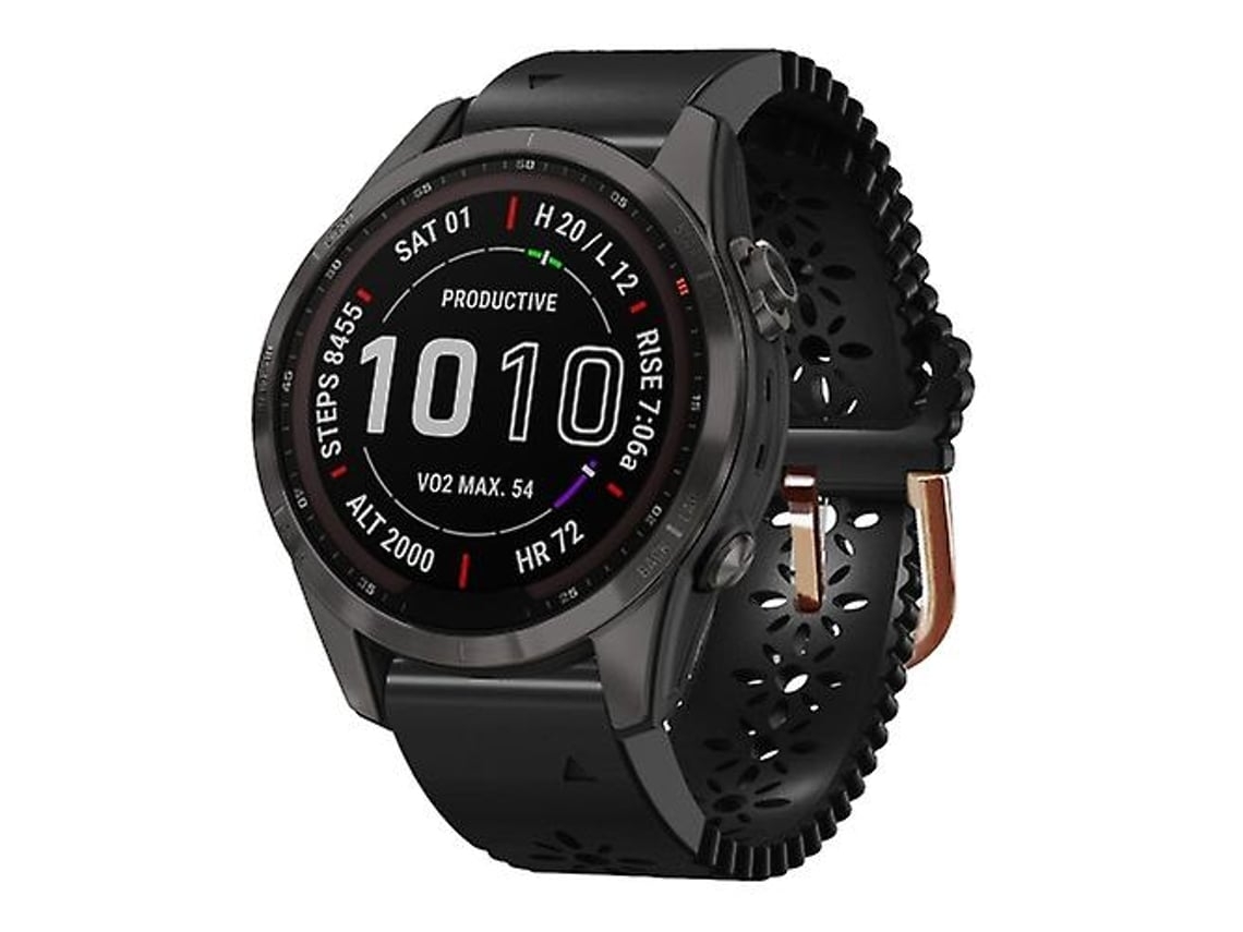 Lurelia Garmin Fenix 7s Sapphire Solar 20mm Pulseira Feminina, De Relógio Silicone Com Cadarço, Preto