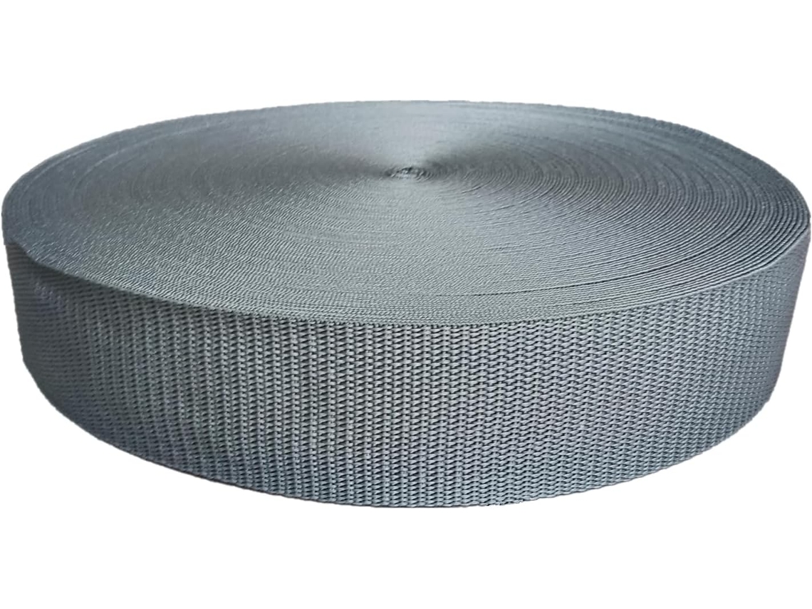 Fita De Polipropileno Cinza Resistente 50mm Genérica, Alça De Mochila 2 Polegadas Para Bagagem Uso Externo, Cintas De