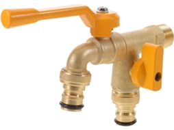 Torneira De Jardim Externa Com Saída Dupla 3/4" E Entrada 1/2",