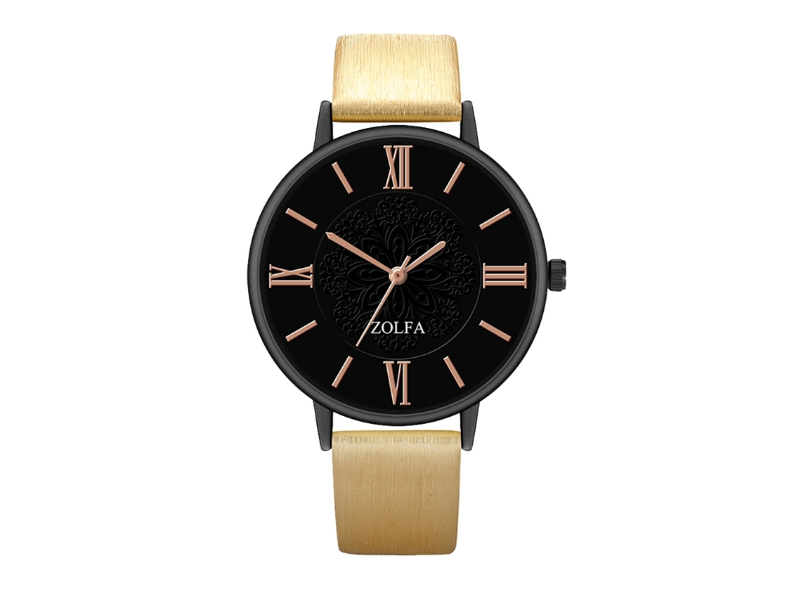 Reloj De Cuarzo Clásico Elegante De Estilo Empresarial Unisex Pareja Regalo (oro)