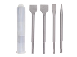 Conjunto 4pcs De Cincel De Martelo Elétrico Com Ponta E Plano De Lâmina Redonda Para Concreto Pedra Parede