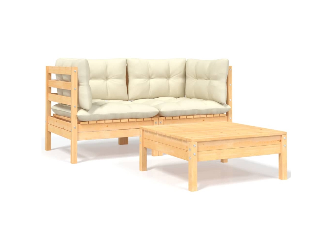 Garden Lounge Set, Garden Lounge Sets Vidaxl Creme Madeira De Pinho (n/a)