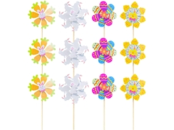 Kit de 12 Cata ventos Decorativos de Páscoa com Coelhos e Ovos Divertidos Cata ventos para a Primavera, Ideais para CHABERLU