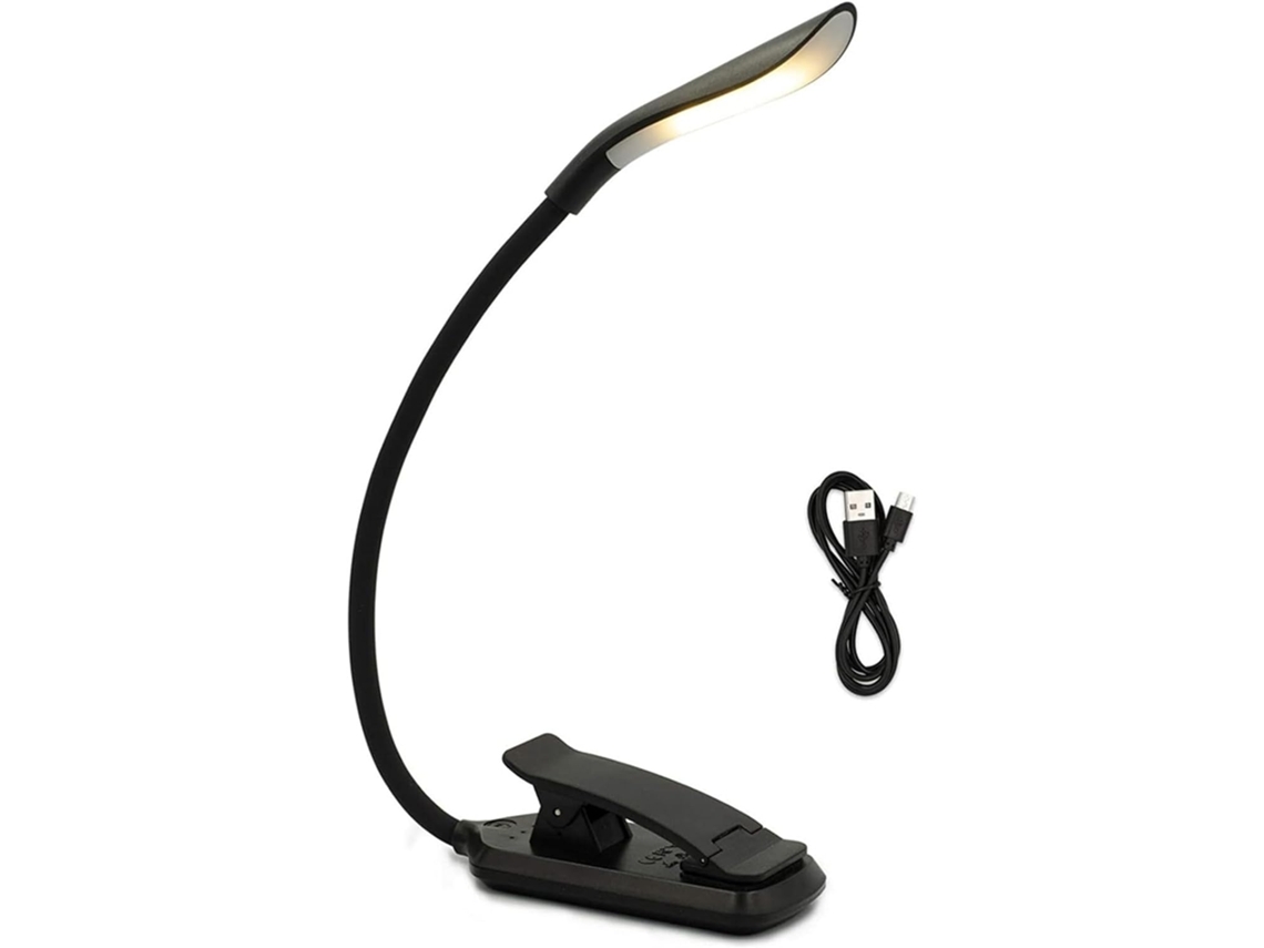 Luz Noturna Portátil De Led Para Leitura, Com Proteção Para Os Olhos, Recarregável Via Usb, Com Clipe, 3 Cores, Brilho