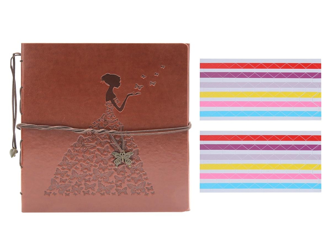 Álbum de fotos Lurelia Scrapbook, acabamento em couro, camadas em PU, faça você mesmo, scrapbook